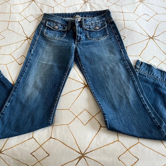 Acquaverde Denim Flare Jeans - Size 24 (Medium Blue) - Picture 1 of 6